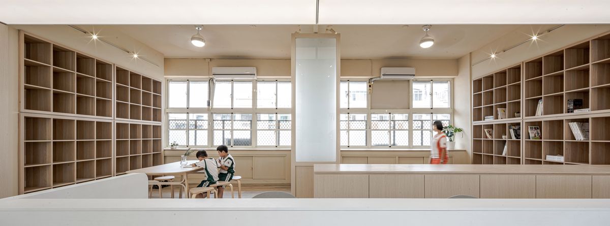 永哲和語建築制作；共享通廊；彰化縣忠孝國小行政辦公空間重塑；室內設計；金點設計獎；TID設計獎